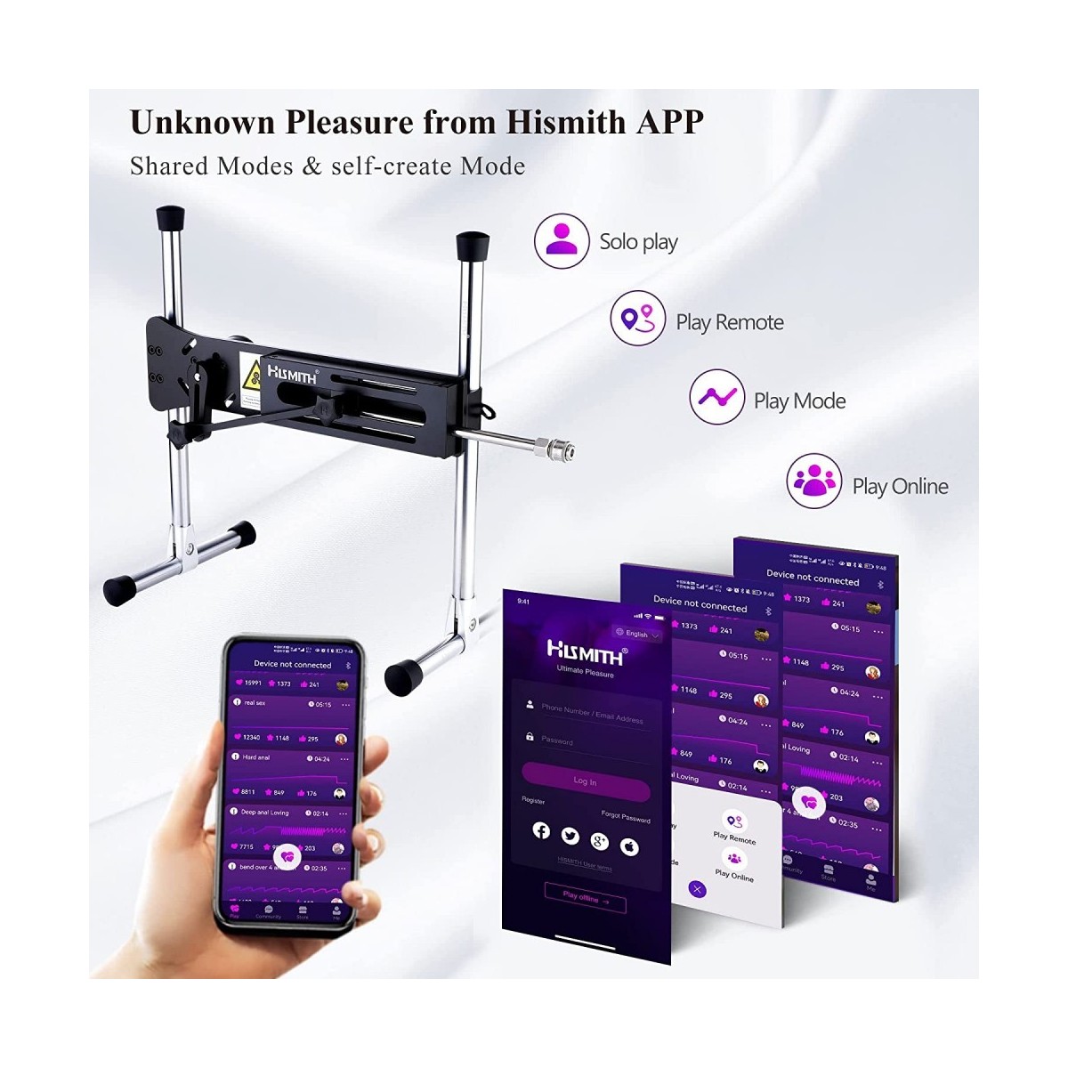 Hismith 40 Sex Machine Modular Design Kliclok System App And Wire Control For Enhanced 6475